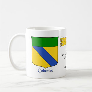 Italian Surname Columbo Heraldic Shield and Blazon Coffee Mug