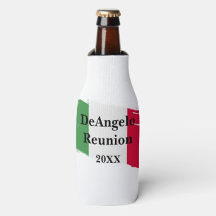Italian Surname Name Custom Flag Colours Reunion Bottle Cooler