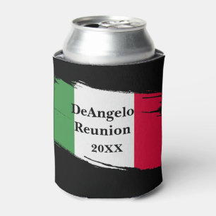 Italian Surname Name Custom Flag Colours Reunion Can Cooler
