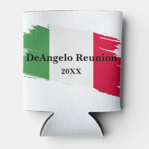 Italian Surname Name Custom Flag Colours Reunion Can Cooler