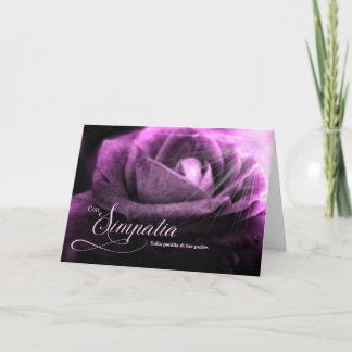 Italian Sympathy Loss of Father Purple Rose Card