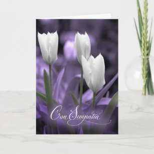 Italian Sympathy Purple with White Tulips Card
