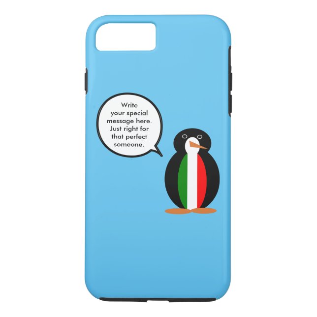 Italian Talking Ms Penguin Personalised  Case-Mate iPhone Case (Back)