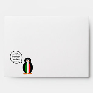 Italian Talking Ms Penguin Personalised Envelopes