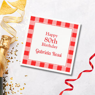 Italian Theme 80th Birthday Napkin