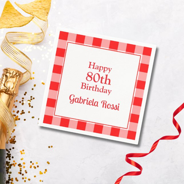 Italian Theme 80th Birthday Napkin (Creator Uploaded)