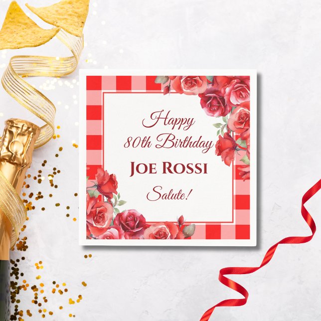 Italian Theme 80th Birthday Napkin (Creator Uploaded)