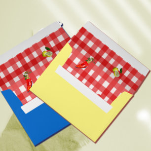 Italian Theme Lemon Red White Pattern Envelope