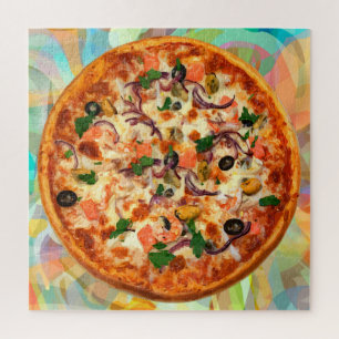 Italian Theme Pizza Pie Jigsaw Puzzle For Adults
