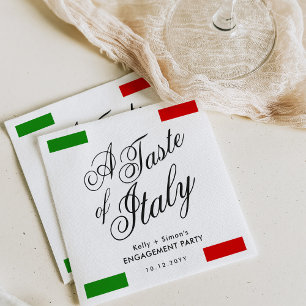 Italian Themed Dinner   Engagement Party Napkin