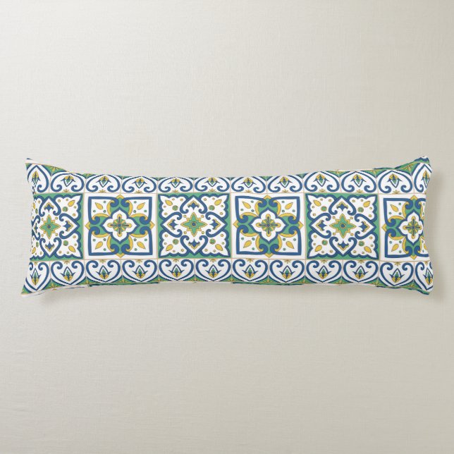 Italian Tile Pattern – Sicilian ceramic Body Cushion (Front)