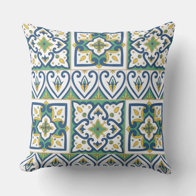 Italian Tile Pattern – Sicilian ceramic Cushion (Front)