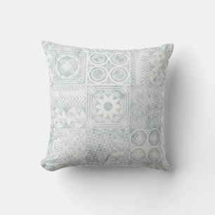 Italian tiles (inspiration from Tuscany) - white a Cushion