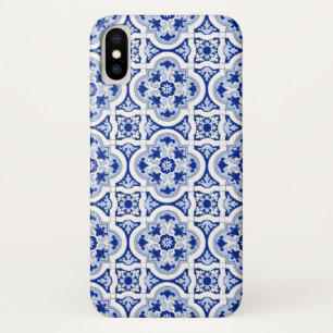 Italian tiles,majolica,blue and white pattern    iPhone x case