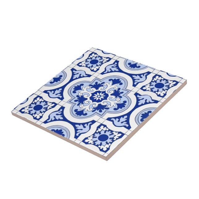 Italian tiles,majolica,blue and white pattern   ceramic tile (Side)