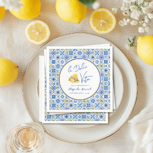 Italian Tiles Mediterranean Summer Bridal Shower Napkin