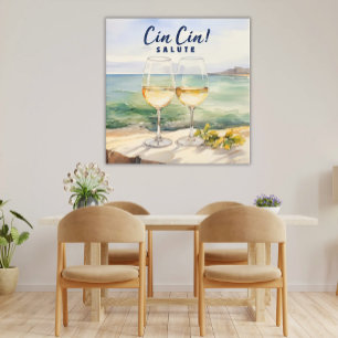 Italian Toast PosterCin Cin! Salute Coastal Art Poster