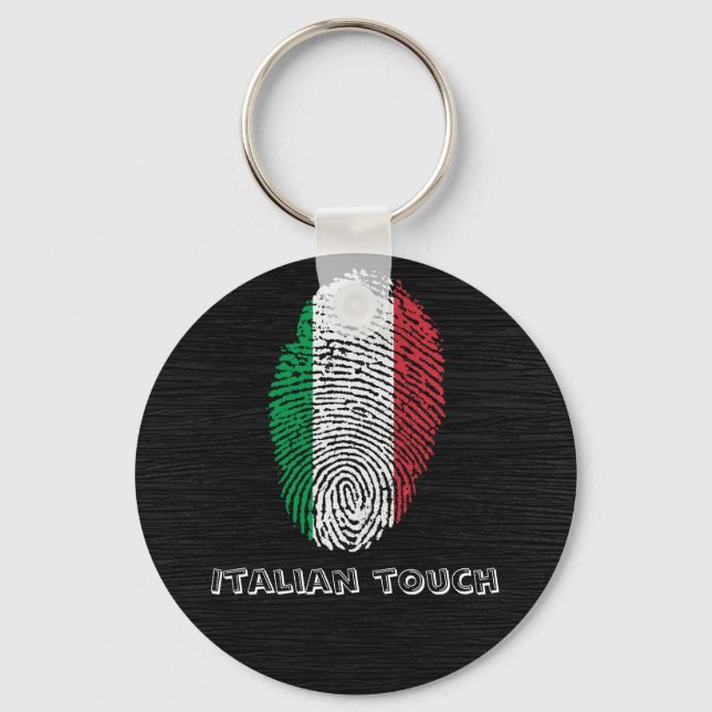 Italian touch fingerprint flag key ring (Front)