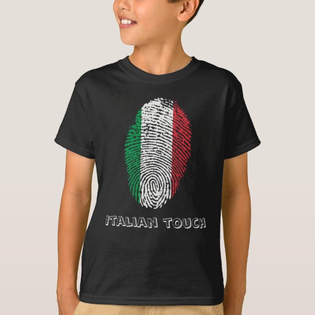 Italian touch fingerprint flag T-Shirt (Front)