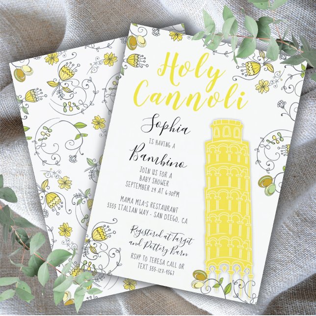 Italian Tower of Pisa Gender Neutral Baby Shower I Invitation (Creator Uploaded)