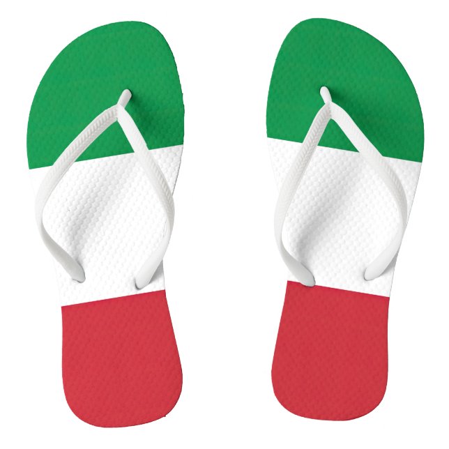 Italian Tricolor Flag Thongs (Footbed)