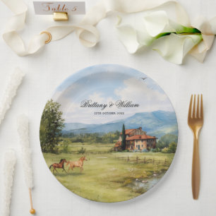 Italian Tuscan Countryside Wedding  Paper Plate