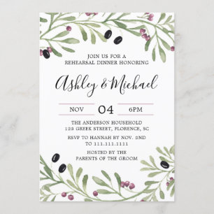Italian Tuscan Rehearsal Dinner Invitation