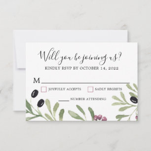 Italian Tuscan Wedding RSVP Card