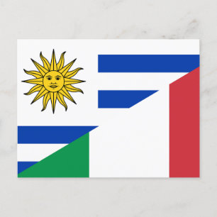 Italian Uruguayan flag Postcard