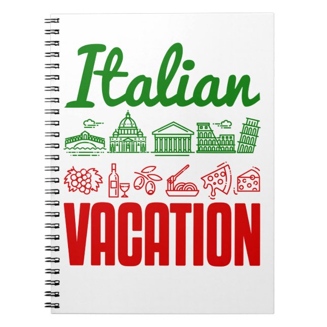 Italian Vacation Italy Trip Travel Souvenir Notebook (Front)