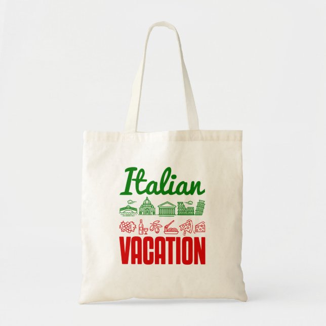 Italian Vacation Italy Trip Travel Souvenir Tote Bag (Front)