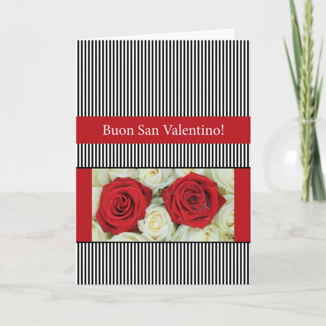 Italian Valentine's Day Roses Holiday Card (Front)