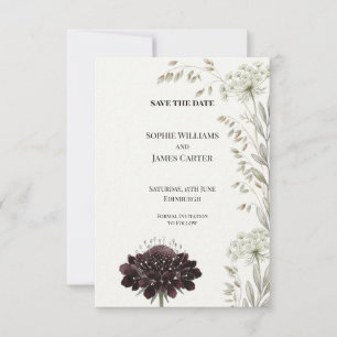 Italian Villa Black Knight Scabiosa Watercolo Save The Date