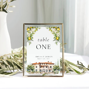 Italian Villas Lemons & Olives Table Number