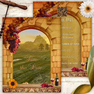 Italian Vineyard Wedding Save the Date Announcement