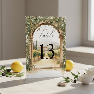 Italian Vineyard Wedding Tuscan Table Number