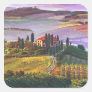 Italian vineyards square sticker