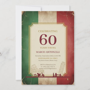 Italian Vintage 60th Birthday Invitation