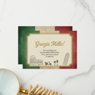 Italian Vintage 60th Birthday party Thank You Card