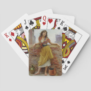 Italian Water-Carrier Girl Playing Cards