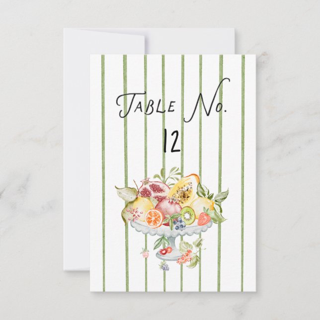 Italian Watercolor Rustic Wedding Table Number (Front)