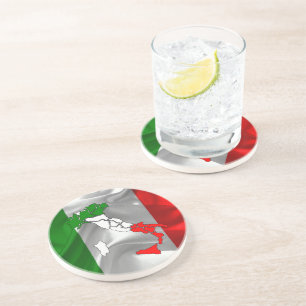 Italian waving flag coaster