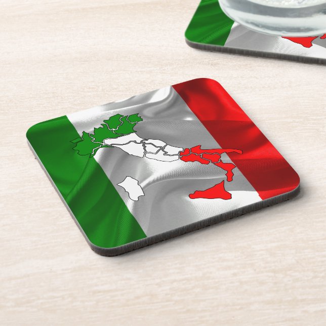 Italian waving flag coaster (Left Side)