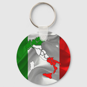 Italian waving flag key ring