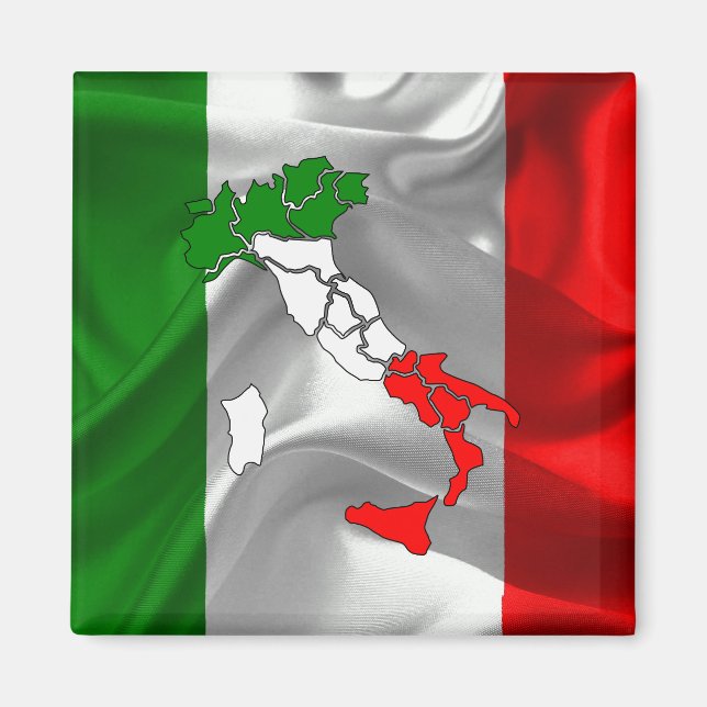 Italian waving flag magnet (Front)