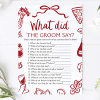 Italian What Did The Groom Say Bridal Shower Game