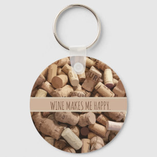 Italian Wine Corks Digital Custom   Key Ring