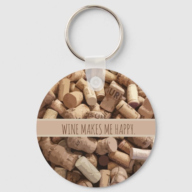 Italian Wine Corks Digital Custom   Key Ring (Front)