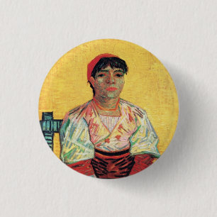Italian Woman portrait painting  Vincent van Gogh 3 Cm Round Badge