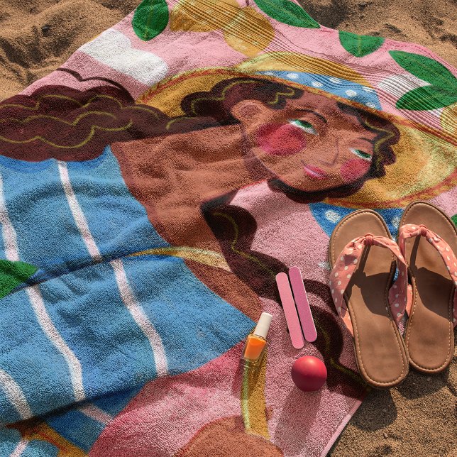 Italian Woman Summer Beach Vacation Towel (Creator Uploaded)